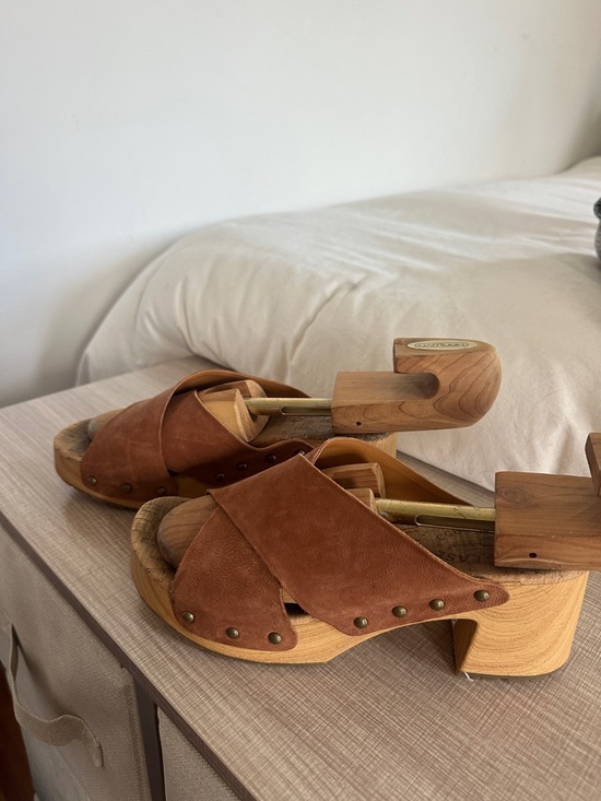 Kork-Ease Shoes - Kork-Ease Brown Leather Studded Clogs